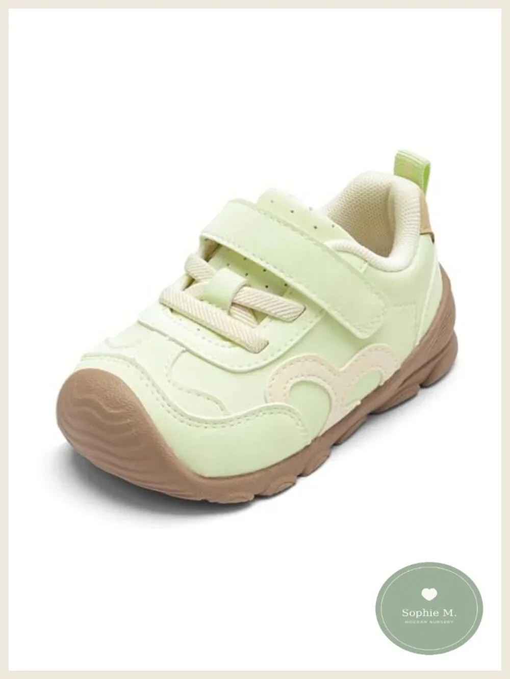 Toddler Sneakers Wide Toe Box Hook-and-Loop Walking Shoes Non-Slip Sole Unisex